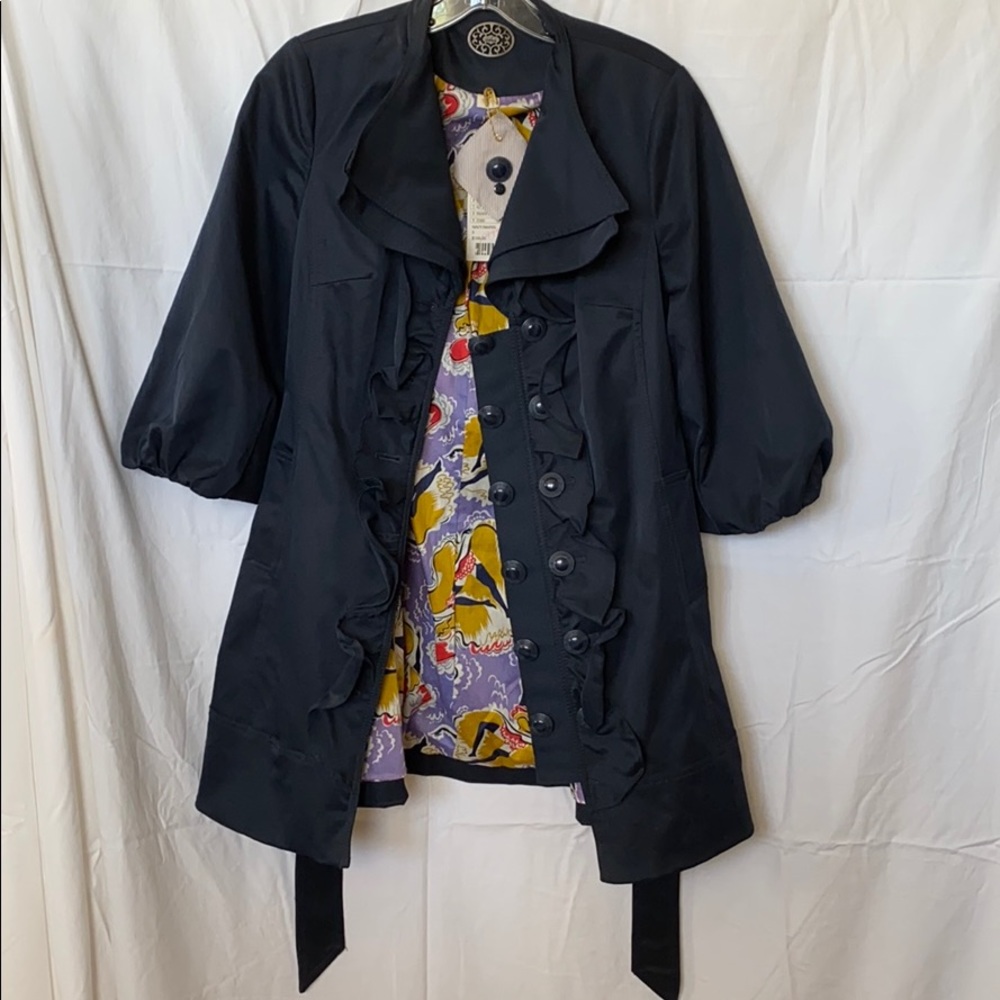 NWT Idra Anthropologie navy blue coat